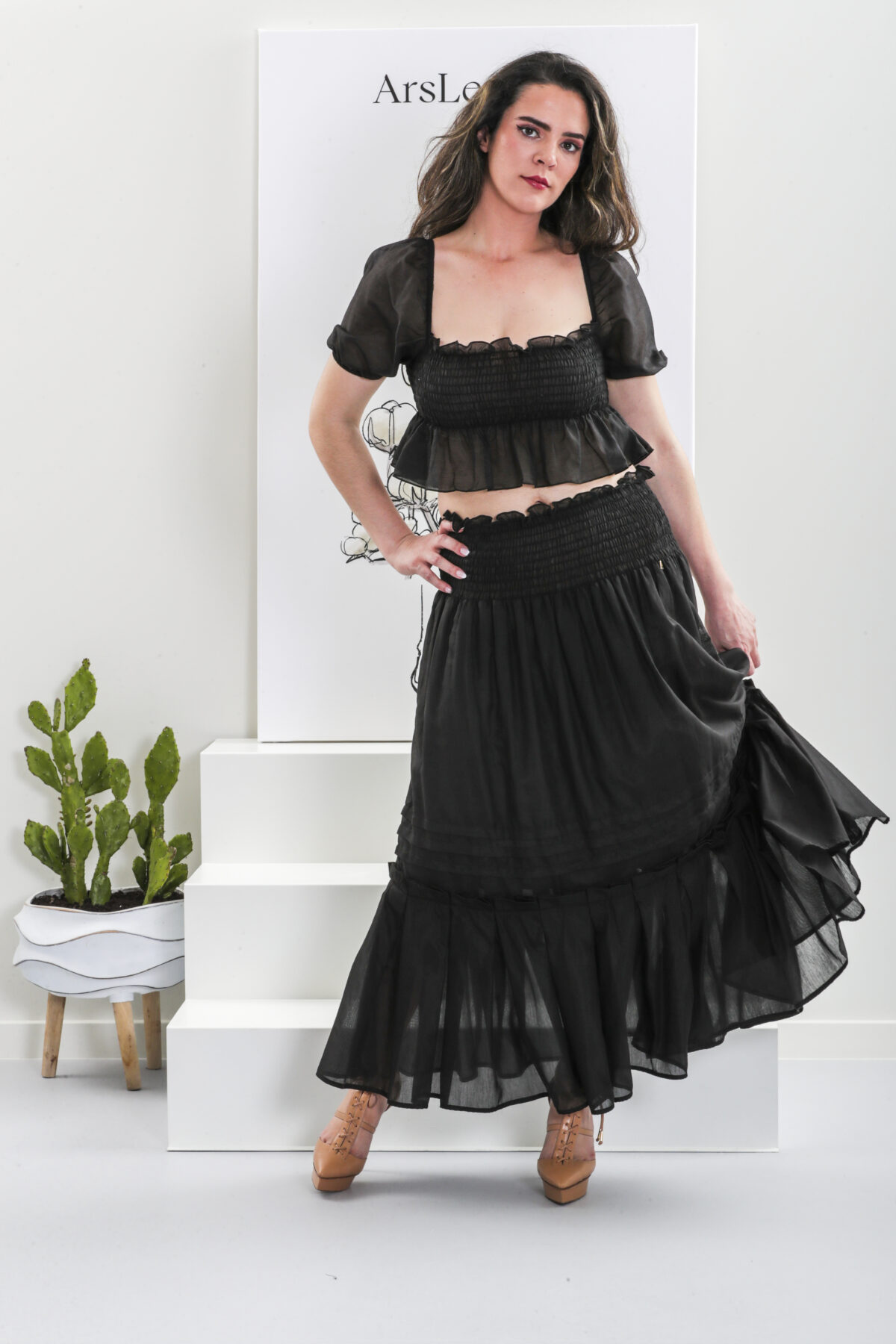 Croped top com elásticos